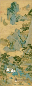  ermite - ermites dans les montagnes de l’encre de Chine ancienne
